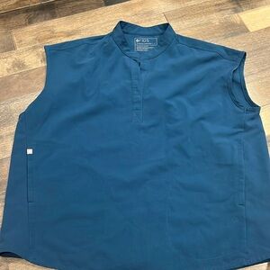 Figs Rafaela scrub top blue large EUC